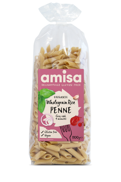 Amisa Organic Gluten Free Wholegrain Rice Penne (500g)