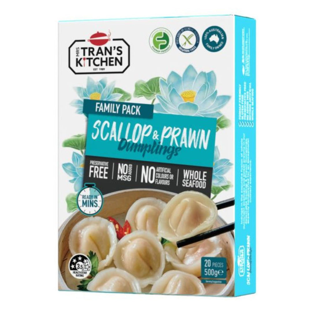 Mrs. Tran’s Kitchen Scallop & Prawn Dumplings Gluten Free (500g) - FROZEN PRODUCT, VIC PICKUP