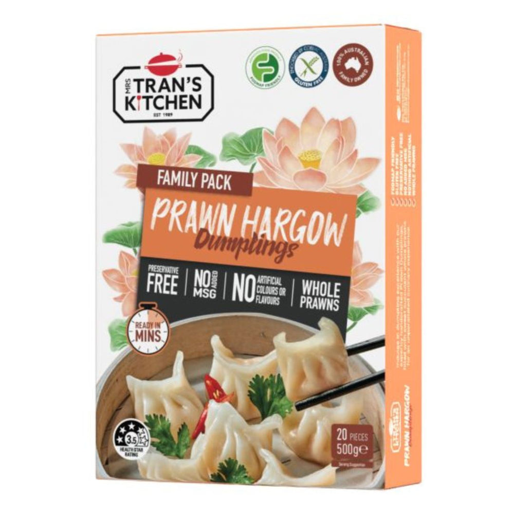 Mrs. Tran’s Kitchen Prawn Dumplings Gluten Free (500g) - FROZEN PRODUCT, VIC PICKUP
