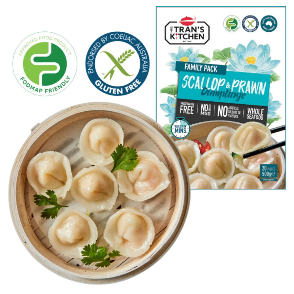 Mrs. Tran’s Kitchen Scallop & Prawn Dumplings Gluten Free (500g) - FROZEN PRODUCT, VIC PICKUP