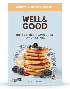 Well & Good Gluten Free Buttermilk Flavoured Pancake Mix (400g)