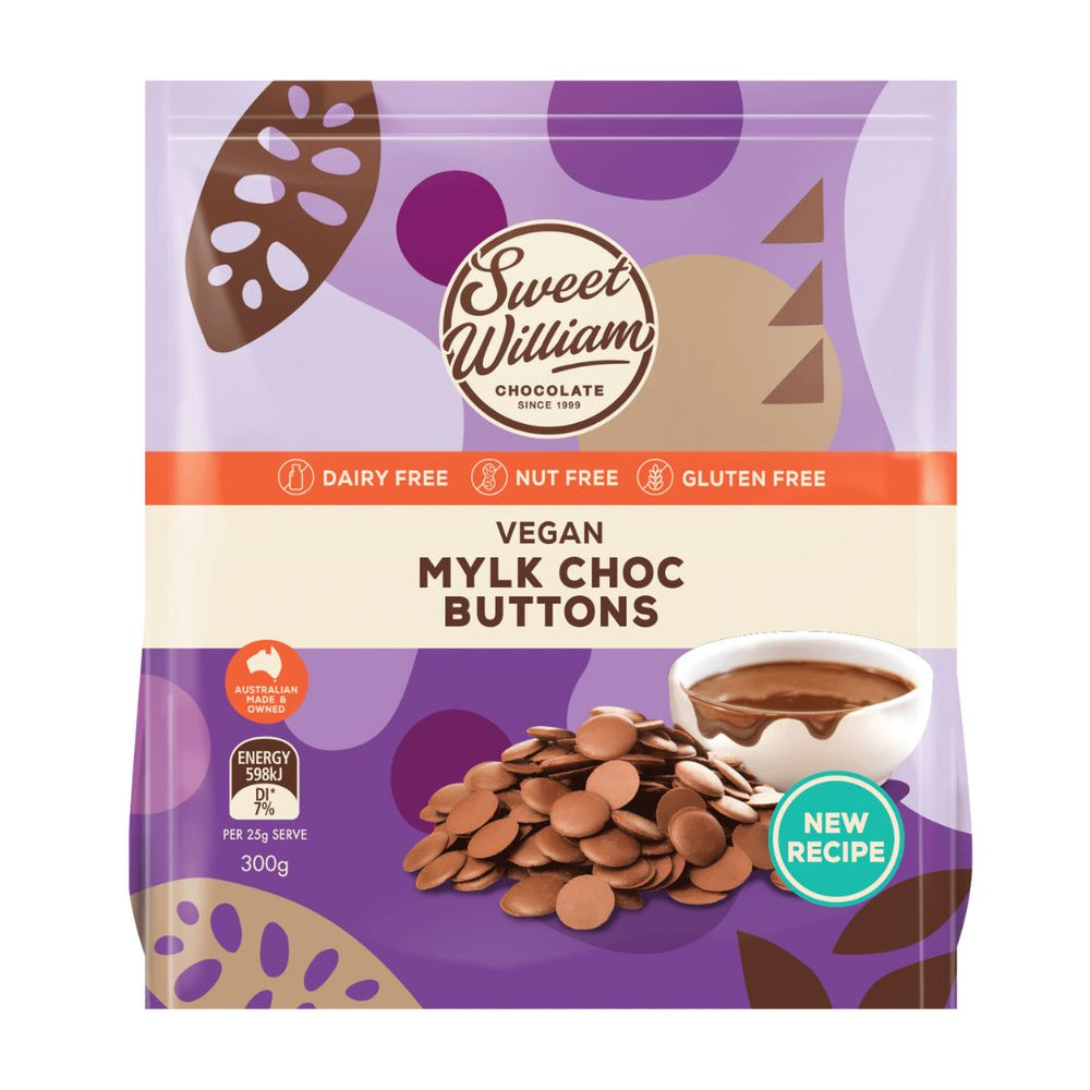Sweet William Mylk Choc Buttons (300g) - NEW RECIPE!