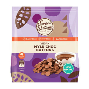 Sweet William Mylk Choc Buttons (300g) - NEW RECIPE!