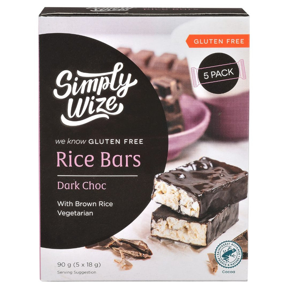 Simply Wize Gluten Free Rice Bars - Dark Choc (90g) Food Online ...