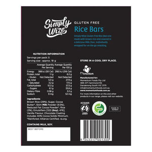 Simply Wize Gluten Free Rice Bars - Milk Choc (90g)
