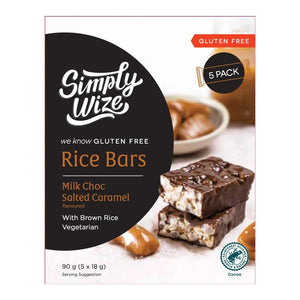 Simply Wize Gluten Free Rice Bars - Milk Choc Salted Caramel (90g)