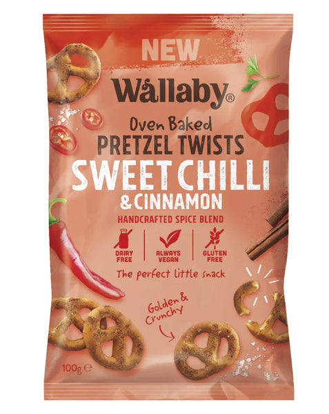 Wallaby Pretzel Twists Sweet Chilli and Cinnamon (100g)