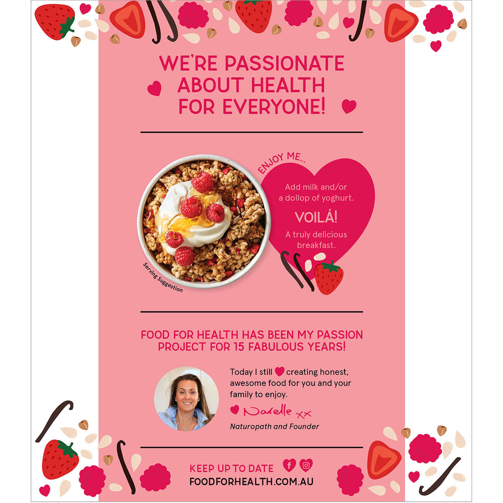 Food for Health Gluten Free Granola - Creamy Vanilla & Berries (400g)