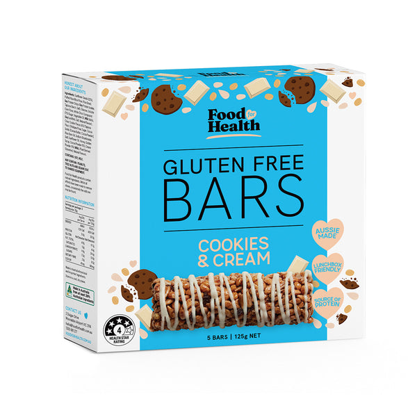 Food for Health Gluten Free Bar Cookies & Cream (5 x 25g)