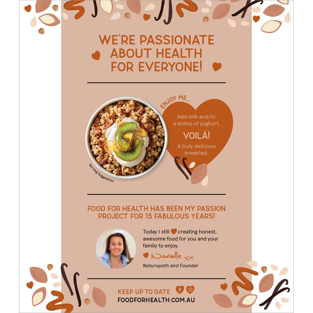 Food for Health Gluten Free Granola - Maple, Vanilla & Almond Muesli (400g)