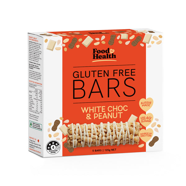 Food for Health Gluten Free Bar White Choc & Peanut (5 x 25g)