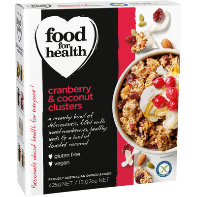 Food for Health Cranberry & Coconut Clusters (425g)