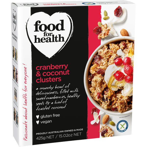 Food for Health Cranberry & Coconut Clusters (425g)