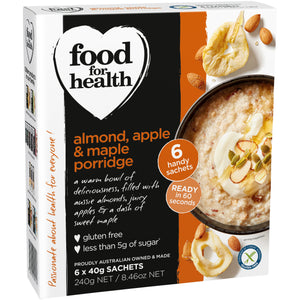 Food for Health Almond, Apple & Maple Porridge (6 x 40g Sachets)