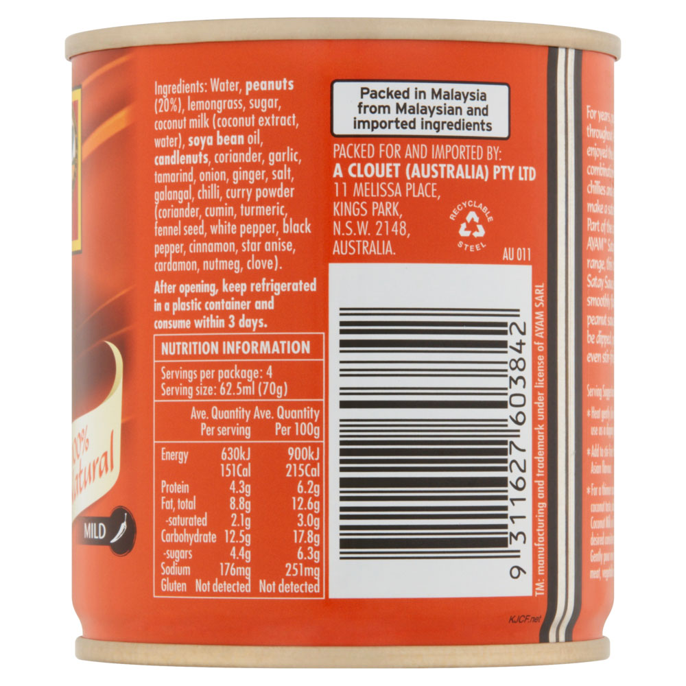 AYAM™ Satay Sauce - Mild (250ml)