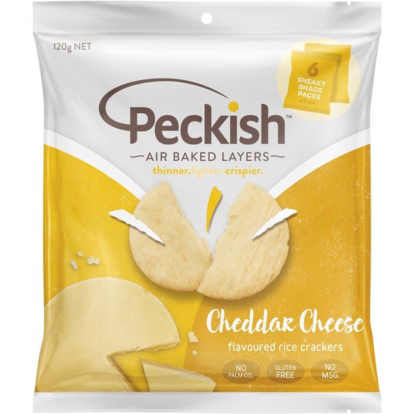 Peckish Rice Crackers Cheese 6 Pack (120g) Food Online Australia GF
