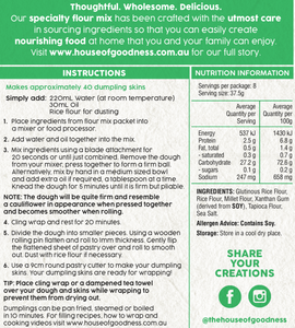 House of Goodness Gluten Free Dumpling Pastry Mix (300g)