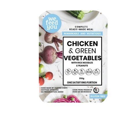 We Feed You Chicken & Green Vegetables w/ Rice Noodles & Peanuts (350g)  - FROZEN PRODUCT PICKUP ONLY