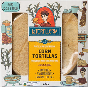 La Tortilleria Corn Tortillas – Soft Tacos (15 Pack)