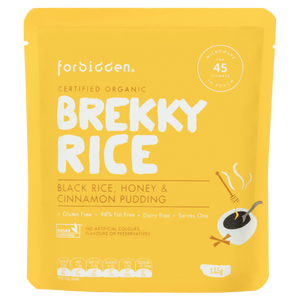Forbidden Foods Brekky Rice - Black Rice, Honey & Cinnamon Organic Instant Rice Pudding (125g)