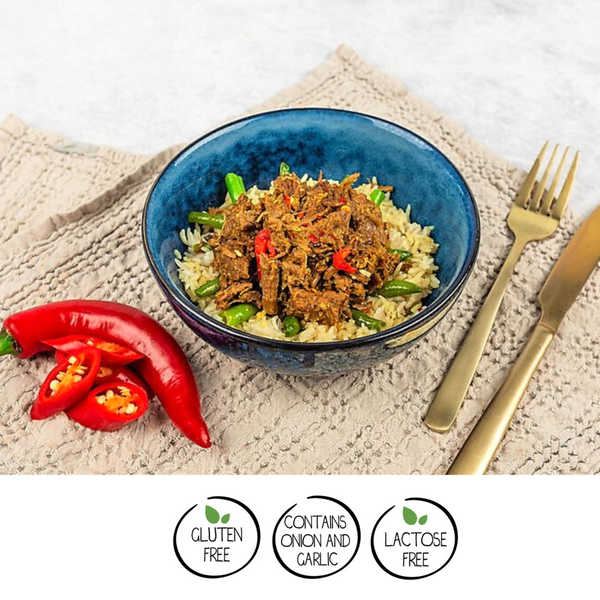 We Feed You Beef Rendang Curry w/ Basmati Rice & Green Beans - FROZEN PRODUCT - DELIVERY ONLY