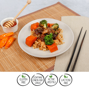 We Feed You Honey Soy Chicken w/ Roasted Carrots, Broccoli & Brown Rice - FROZEN PRODUCT - DELIVERY ONLY