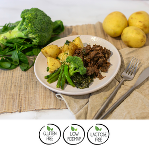We Feed You Beef w/ Roast Potatoes, Mustard Green Vegetables & Almonds - FROZEN PRODUCT - DELIVERY ONLY