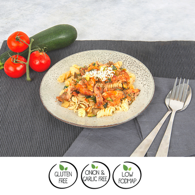 We Feed You Chicken & Eggplant Pasta w/ Capers, Goats Cheese & Parsley - FROZEN PRODUCT - DELIVERY ONLY