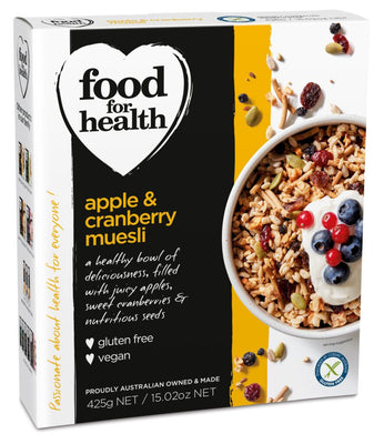 Food for Health Apple & Cranberry Gluten Free Muesli (425g)