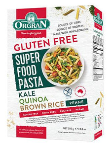 Orgran Superfood Pasta Penne – Kale, Quinoa & Brown Rice (250g)