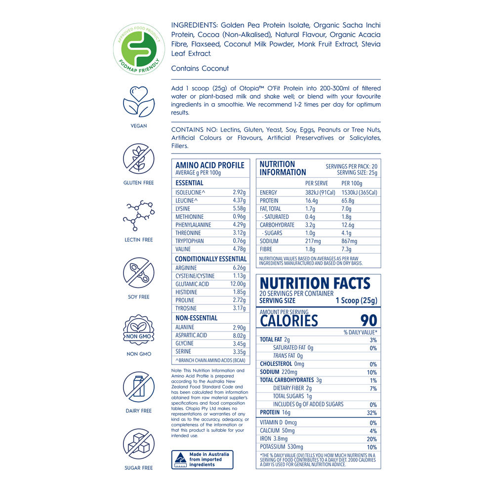 Otopia O'Fit Vegan Protein Blend - Chocolate (500g)