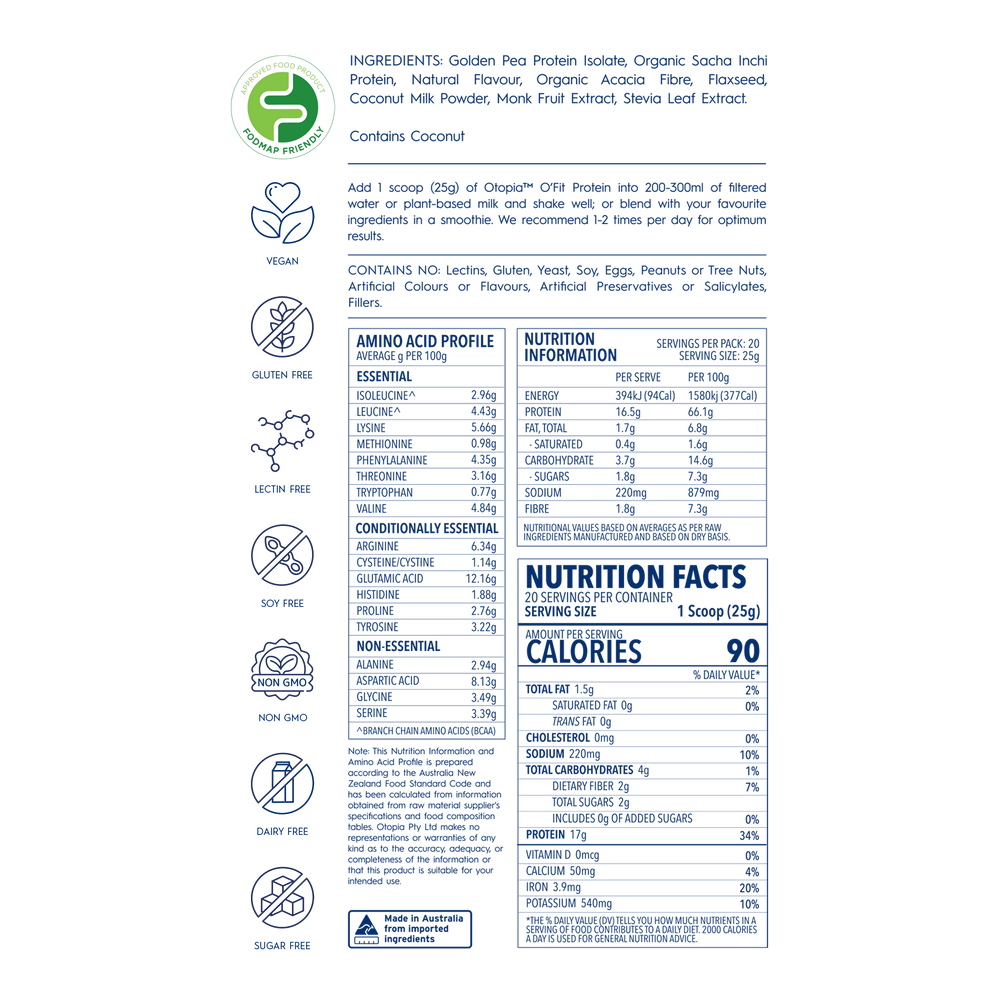 Otopia O'Fit Vegan Protein Blend - Vanilla (500g)