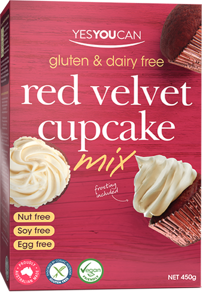 YesYouCan Red Velvet Cupcake Mix + Frosting (450g)