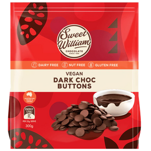 Sweet William Dark Choc Buttons (300g) - NEW RECIPE!