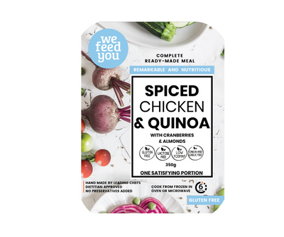 We Feed You Spiced Chicken w/Roasted Almond & Cranberry Quinoa (350g) - FROZEN PRODUCT - DELIVERY ONLY