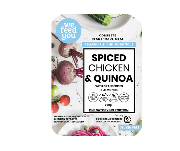 We Feed You Spiced Chicken w/Roasted Almond & Cranberry Quinoa (350g) - FROZEN PRODUCT - DELIVERY ONLY