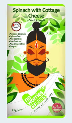 No Worries Curries Spinach with Cottage Cheese Spice Blend (45g)