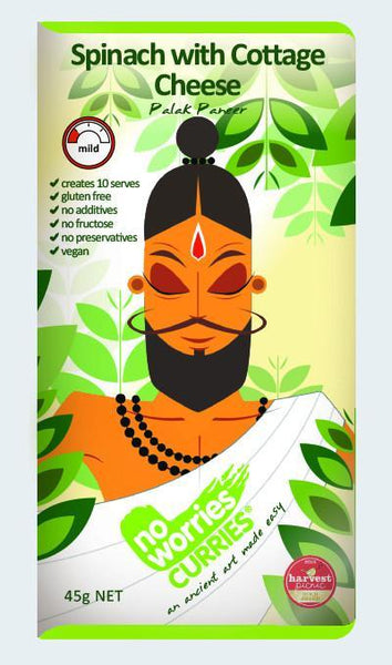 No Worries Curries Spinach with Cottage Cheese Spice Blend (45g)