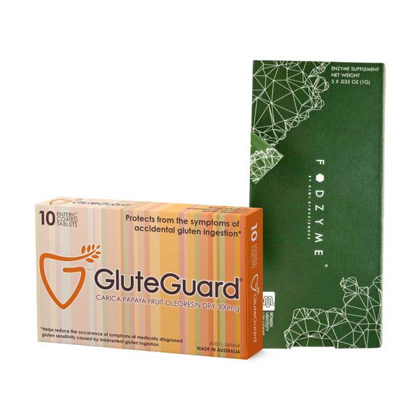 The Gluten & FODMAP Digesting Duo Pack - STARTER KIT (5 Sachets Fodzyme, 10 Tablets Gluteguard)