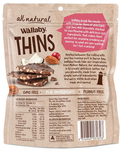 Wallaby Thins Dark Chocolate Almond Coconut & Cranberry (130g)