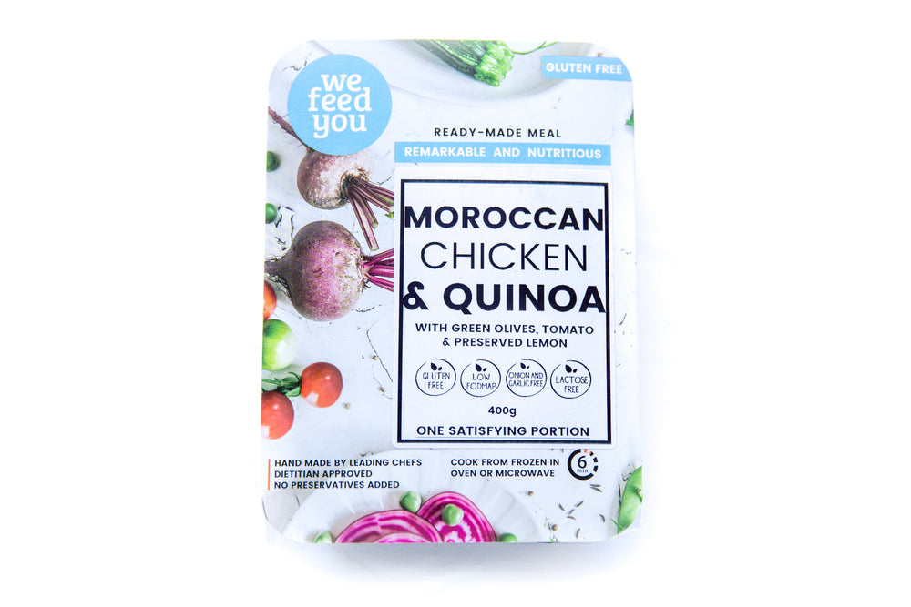We Feed You Moroccan Chicken with Quinoa, Green Olives, Tomato Lemon - FROZEN PRODUCT - DELIVERY ONLY