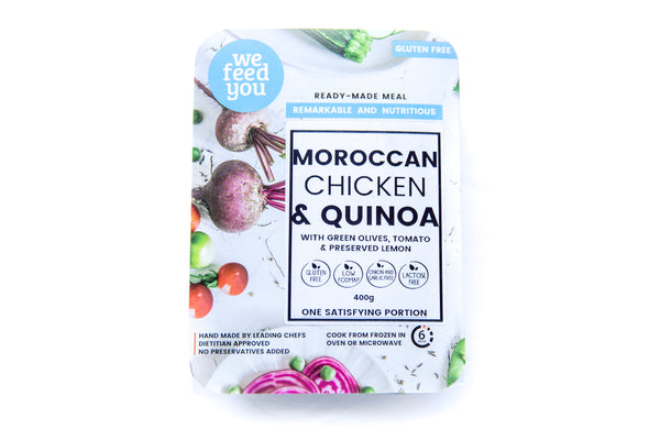 We Feed You Moroccan Chicken with Quinoa, Green Olives, Tomato Lemon - FROZEN PRODUCT - DELIVERY ONLY