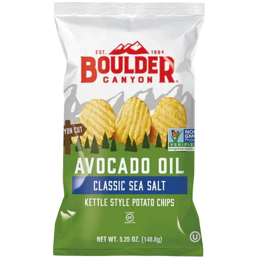 Boulder Canyon Avocado Oil Classic Sea Salt Kettle Style Potato Chips (150g)