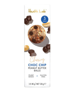 Health Lab Multipack Chewy Choc Chip Peanut Butter Ball (3 x 40g)