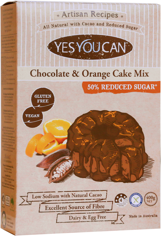YesYouCan Chocolate & Orange Zest Cake Mix with Choc-Orange Icing (450g)