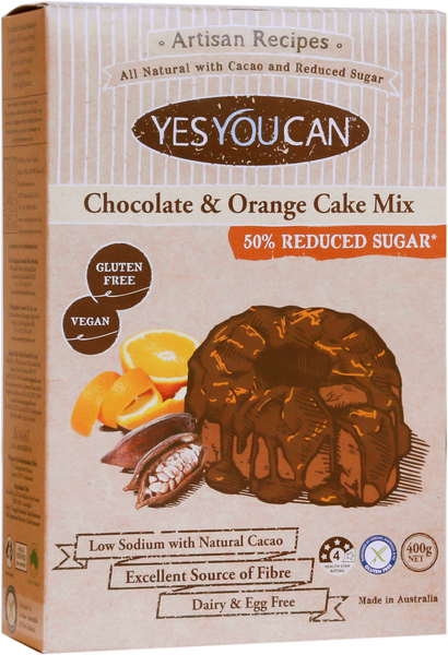 YesYouCan Chocolate & Orange Zest Cake Mix with Choc-Orange Icing (450g)
