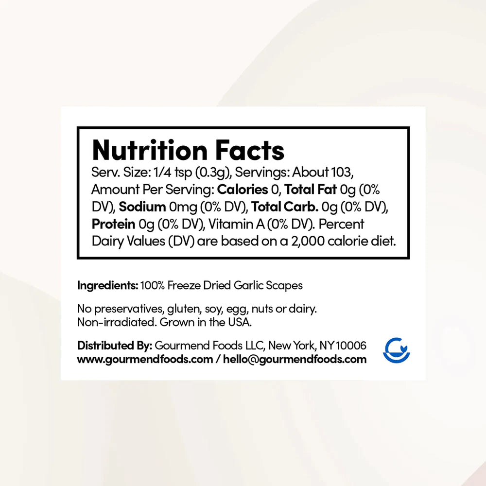 Gourmend Foods Low FODMAP Garlic Scape Powder (31g)