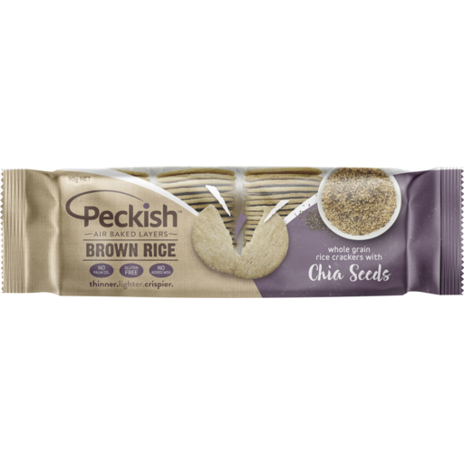 Peckish Brown Rice Chia Crackers (90g) Food Online Australia GF Nation