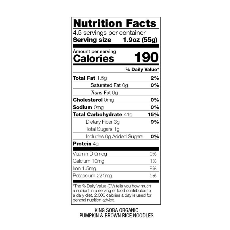 King Soba Organic Brown Rice, Pumpkin & Ginger Noodles (250g)