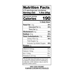 King Soba Organic Brown Rice, Pumpkin & Ginger Noodles (250g)